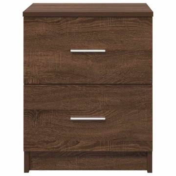 Elegant Brown Oak Bedside Cabinets - 2 Drawers (40x36x50 cm)