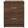 Elegant Brown Oak Bedside Cabinets - 2 Drawers (40x36x50 cm)