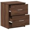 Elegant Brown Oak Bedside Cabinets - 2 Drawers (40x36x50 cm)