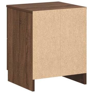 Elegant Brown Oak Bedside Cabinets - 2 Drawers (40x36x50 cm)