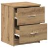 Elegant Bedside Cabinet with 2 Drawers - Artisan Oak | HipoMarket