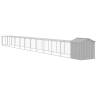 Durable Light Grey Chicken Cage with Run - 117x1221x123 cm