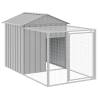 Durable Light Grey Chicken Cage with Run - 117x1221x123 cm