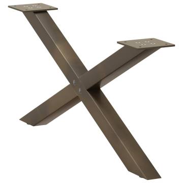 X-Shaped Coffee Table Legs - Durable Natural Steel (70x30-31 cm)