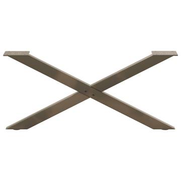 X-Shaped Coffee Table Legs - Durable Natural Steel (70x30-31 cm)