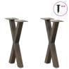 X-Shaped Coffee Table Legs - Natural Steel Finish (28x42-43 cm)