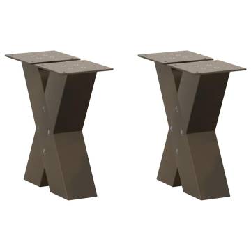 X-Shaped Coffee Table Legs - Natural Steel 40x(30-31) cm