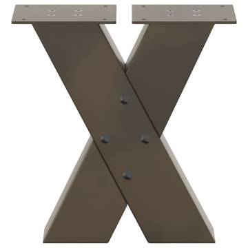 X-Shaped Coffee Table Legs - Natural Steel 40x(30-31) cm