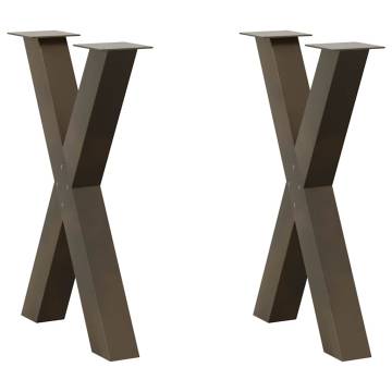  Dining Table Legs X-Shaped 2 pcs Natural Steel 60x(72-73) cm Steel