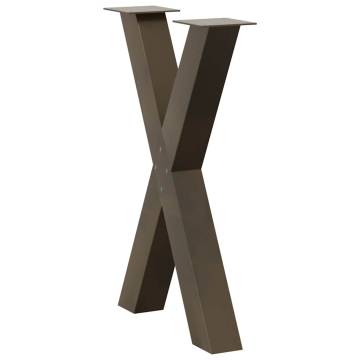  Dining Table Legs X-Shaped 2 pcs Natural Steel 60x(72-73) cm Steel