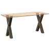  Dining Table Legs X-Shaped 2 pcs Natural Steel 60x(72-73) cm Steel