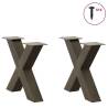 X-Shaped Coffee Table Legs - 2 pcs Natural Steel | HipoMarket