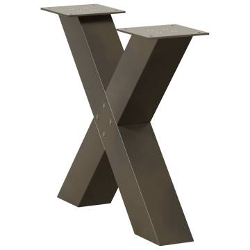 X-Shaped Coffee Table Legs - 2 pcs Natural Steel | HipoMarket