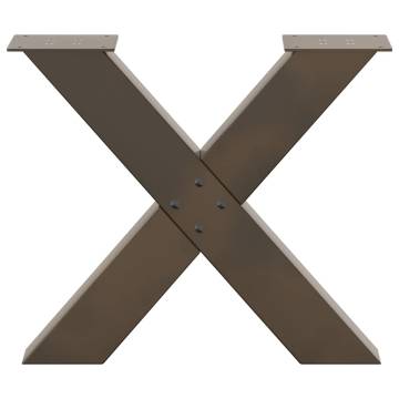 X-Shaped Coffee Table Legs - 2 pcs Natural Steel | HipoMarket