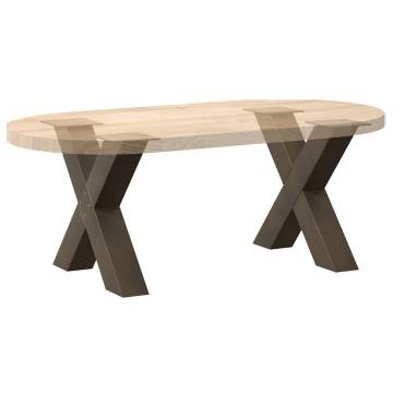 X-Shaped Coffee Table Legs - 2 pcs Natural Steel | HipoMarket