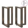 Durable T-Shaped Dining Table Legs - Natural Steel 60x35 cm