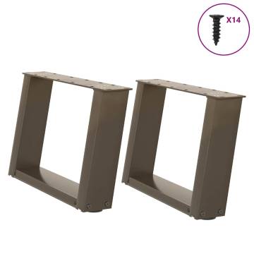 U-Shaped Coffee Table Legs - 2 pcs Natural Steel | HipoMarket