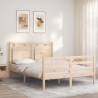 Small Double Solid Wood Bed Frame with Headboard | HipoMarket