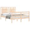 Small Double Solid Wood Bed Frame with Headboard | HipoMarket