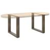 U-Shaped Coffee Table Legs - 2 pcs Natural Steel 50x(42-43) cm