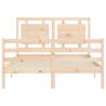 Small Double Solid Wood Bed Frame with Headboard | HipoMarket