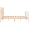 Small Double Solid Wood Bed Frame with Headboard | HipoMarket