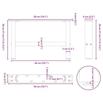 Coffee Table Legs Natural Steel - Durable & Stylish | HipoMarket