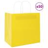 Buy Yellow Paper Bags with Handles - 50 Pcs | Hipo Market