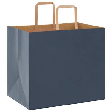 Paper Bags 250 pcs with Handles Blue - Durable & Eco-Friendly