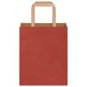 Red Paper Bags with Handles - 50 pcs | 18x8x22 cm