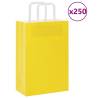 250 Yellow Paper Bags with Handles - 21x11x31 cm | Hipo Market