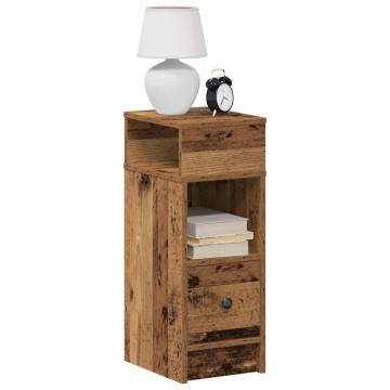 Stylish Bedside Cabinet with Drawer - Old Wood 25x31x66 cm