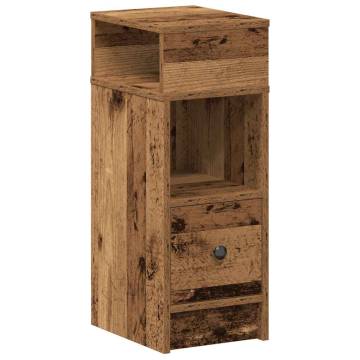 Stylish Bedside Cabinet with Drawer - Old Wood 25x31x66 cm