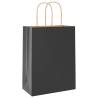 250 Black Paper Bags with Handles - Eco-friendly & Durable