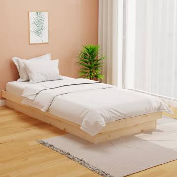 Solid Wood Single Bed Frame - Rustic Charm | HipoMarket