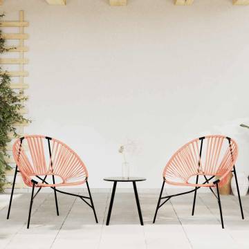 Garden Chair Set 3 pcs Black & Orange | Hipomarket