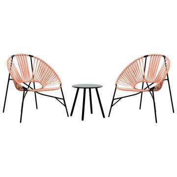 Garden Chair Set 3 pcs Black & Orange | Hipomarket