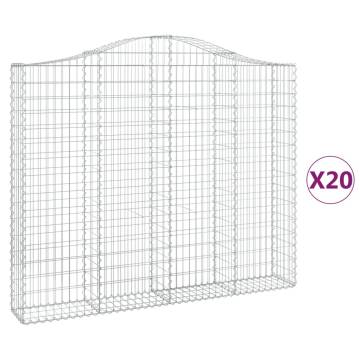 Arched Gabion Baskets - 20 pcs, Galvanised Iron | HipoMarket