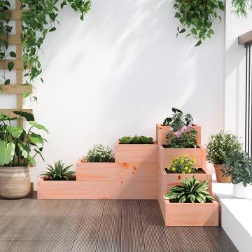 4-Tier Garden Planter | Solid Douglas Wood | 80.5x79x36 cm