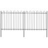 Garden Fence with Hoop Top Steel 3.4x1.5 m - Durable & Elegant