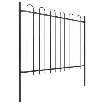 Garden Fence with Hoop Top Steel 3.4x1.5 m - Durable & Elegant