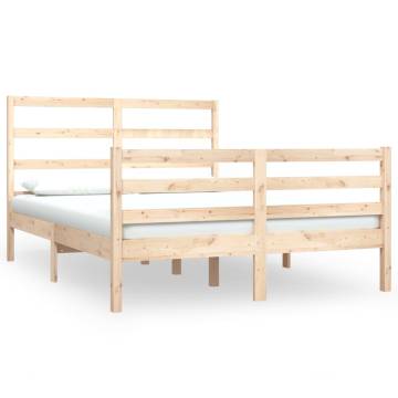 Solid Wood Pine Bed Frame 120x190 cm Small Double - Hipo Market