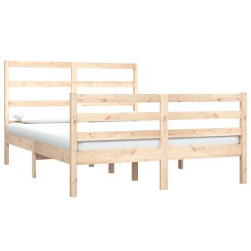 Solid Wood Pine Bed Frame 120x190 cm Small Double - Hipo Market