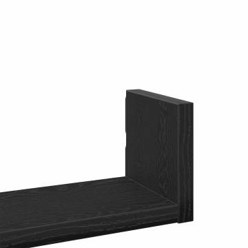 Stylish 3-Piece Black Oak Wall Shelves | Hipomarket UK