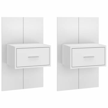 Wall-Mounted Bedside Cabinets - 2 Pcs White | Hipomarket UK