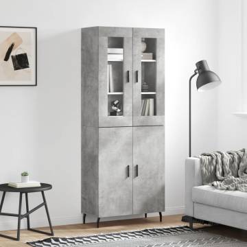 Highboard Concrete Grey 69.5x34x180 cm - Stylish Storage Solution