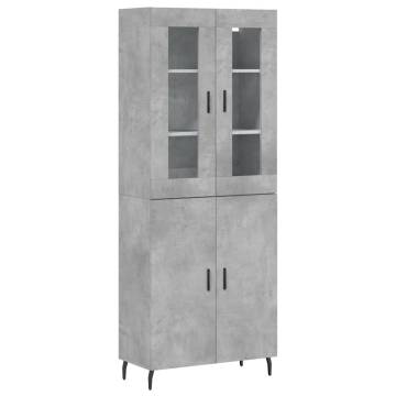 Highboard Concrete Grey 69.5x34x180 cm - Stylish Storage Solution