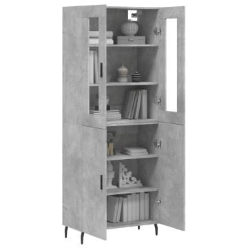 Highboard Concrete Grey 69.5x34x180 cm - Stylish Storage Solution