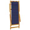 Folding Beach Chair with Armrests - Blue Acacia & Textilene