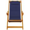 Folding Beach Chair with Armrests - Blue Acacia & Textilene